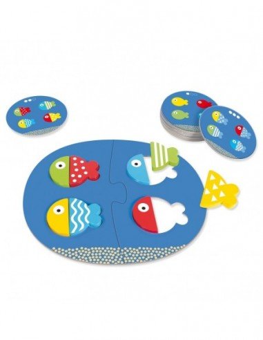 Žaidimas FISH Match & Mix, 2m.+, 8 medinės...