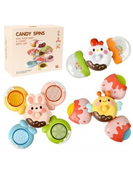 Rinkinys kūdikiui 3 spineriai CANDY SPINS, 12 mėn.+