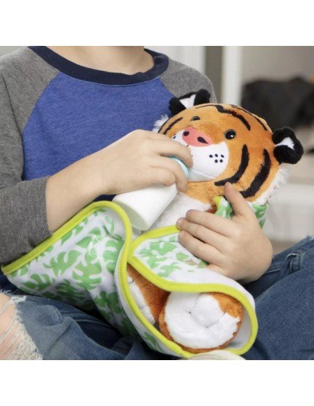 Tigras minkštas 30cm su žinduku