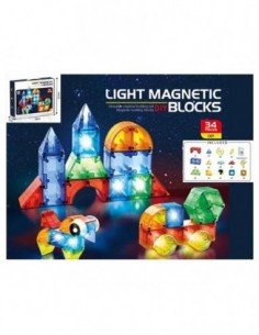 Konstruktorius magnetinis 34 det., su šviečiančiomis...