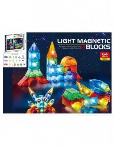 Konstruktorius magnetinis 64 det., su šviečiančiomis...