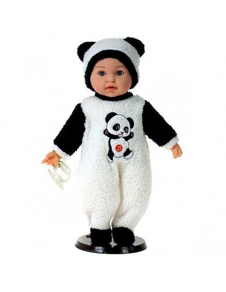 Lėlė kūdikis 40cm, su panda ant rūbeliu