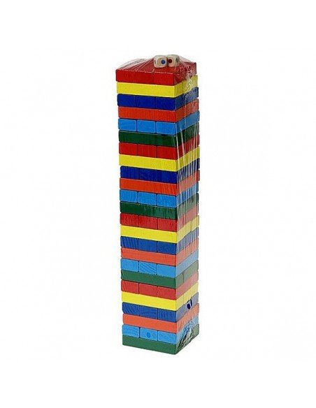 Žaidimas Bokštas-jenga, medinis,72 elementai, 37.5 x 8 x 7.5cm