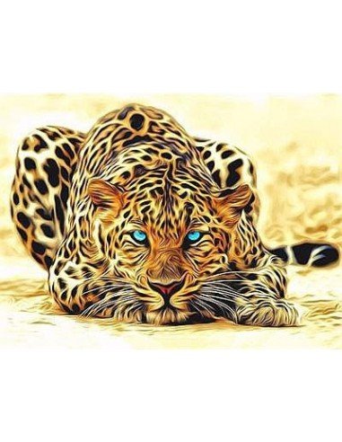 Rinkinys piešimui pagal skaičius Leopardas 40x30cm