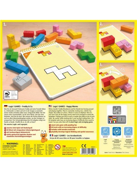 Žaidimas loginis Logic Games Happy Worms., 5m.+