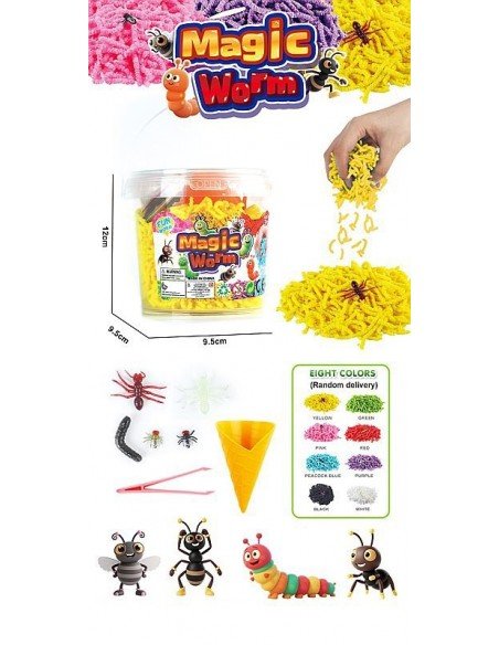 Antistresiniai kirmeliukai rūšiavimui su pincetu, MAGIC WORM