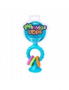 Sensorinis kramtukas-barškutis su lipuku LOOPS, 6mėn.+